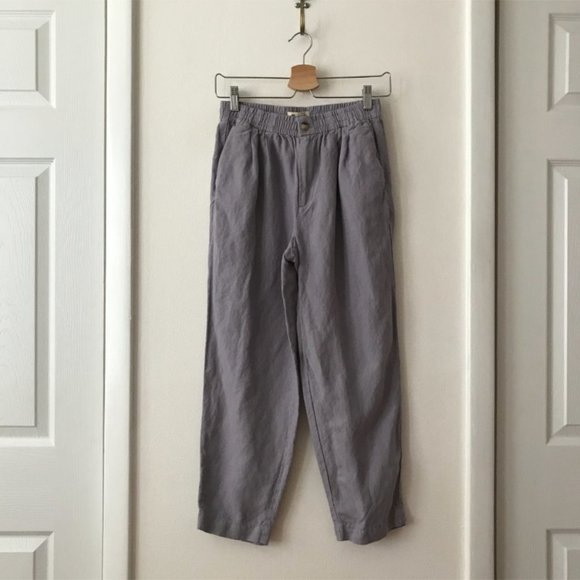 Madewell Linen Blend Crop Track Trousers - Picture 4 of 4